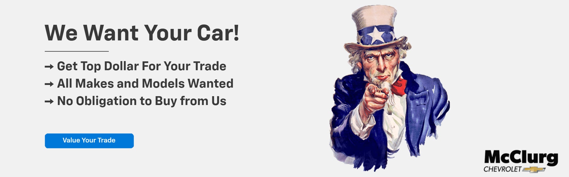 McClurg Chevrolet Will Buy Your Car for Top Dollar!