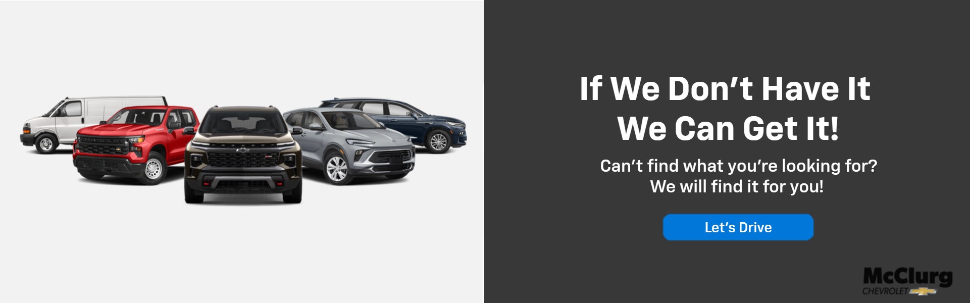 Let Us Help You Find Your New Car! | McClurg Chevrolet 